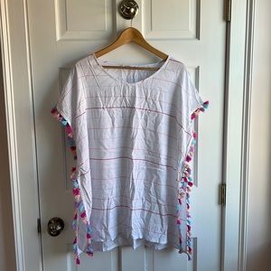 Cupshe white with stripes swim cover up